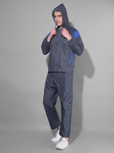 Image of Dollar Rainguard Men's Reversible Full Sleeve Solid Raincoat Set With Adjustable Hood and Pocket