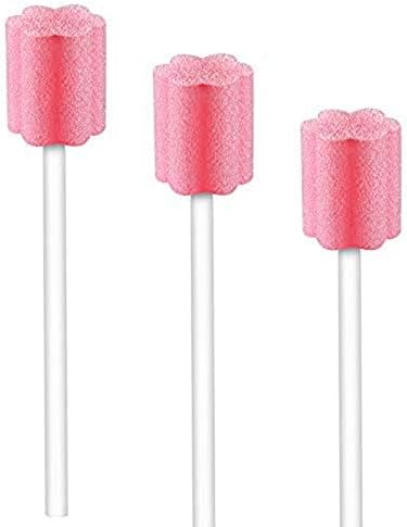 100PCS Disposable Mouth Swabs Sponge - Unflavored & Sterile Oral Swabs Dental Swabsticks for Mouth Cleaning
