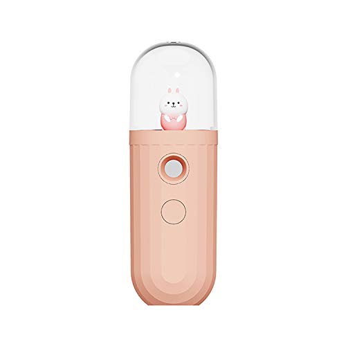 Brlvget Nano Mister, Nano Mist Sprayer, Eyelash Extensions Mist Nebulizer Cool Mist Atomization Facial Humectant Steamer for Face Hydration Beauty Skin Care - Pink Color