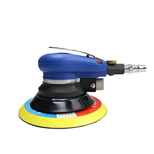 Air Palm Random Orbital Sander, Dual Action Pneumatic Polisher Speed Adjustable Grinding Sanding (Blue, 5 inch)