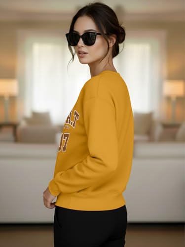 Image of LEOTUDE Women's Loopknit Boyfriend /Loose Fit Round Neck Sweatshirt (Color Black)