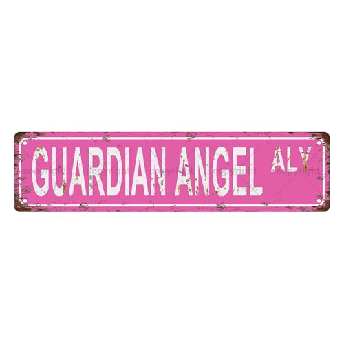 GUARDIAN ANGEL ALY GIRLS WOMEN Metal Tin Street Sign Bar Cafe Garage Cave Home Room Wall Bathroom Farmhouse Garden Porch Patio Decor, 16 x 4 Inch