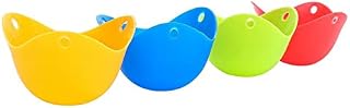 JIUXIANON Silicone Egg Poaching Cups Egg Boiler Cups Egg Poachers with Built-in Ring Standers for Instant Pot, Air Fryer,Egg Cooker For Microwave or Stovetop Egg Cooking 4 PCS 4 Piece Set