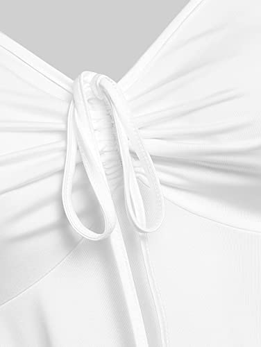 ROSE GAL Women's Plus Size Flower Lace T-Shirt Curve Flower Lace Insert Criss Cross Batwing Sleeve Handkerchief Top3