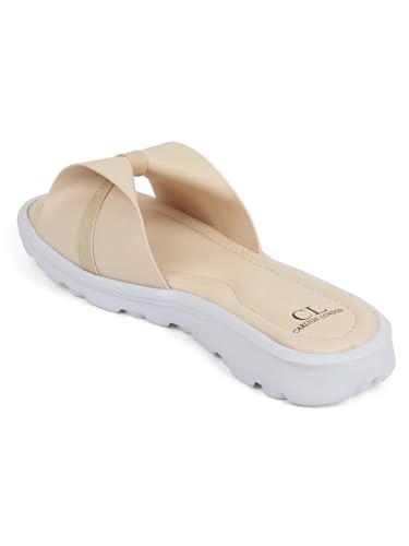Image of Carlton London women's Comfort Slide Sandals with Bow