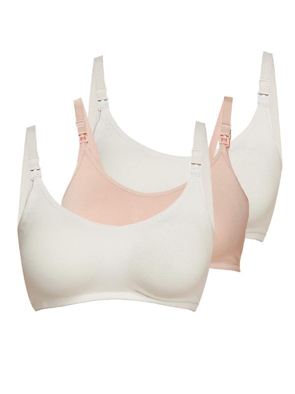 Image of Inner Sense Organic Cotton Bamboo Nursing Bra for Women I Non Padded Feeding Bra with Keyhole Back Design I Wire Free Maternity Innerwear with Full Coverage