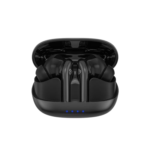 Image of Tunez Elements E01 True Wireless Earbuds - Bluetooth V5.3, 36 Hours Music Time, 40 Hours Play Time, Quad Mic ENC, 3C Fast Charging, Soft Touch Type, 10mm Drivers (Black)