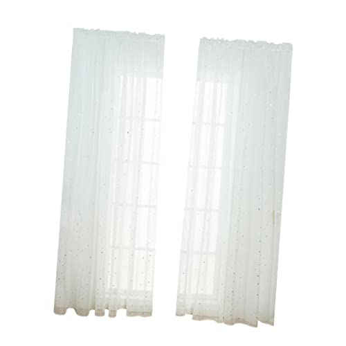 Cabilock Cortinas Visillo Transparentes Estrellas Plateadas para Ventanas Cortinas Infantiles