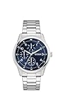 GUESS Reloj multifunción para hombre, tono plateado, 44 mm