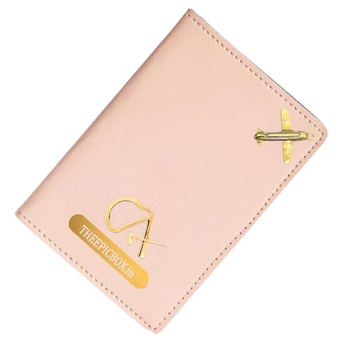 Image of Personalized Passport Cover in Leather Holder, for Travel Organizer Gift for Men and Women, Passport Holder, Elastic Passport Cover (Baby Pink)