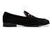 Erphpre Paul Men's Loafers Black Velvet Shoes of Fashion Gold Buckle Smoking Penny Wedding Party Shoes US 10