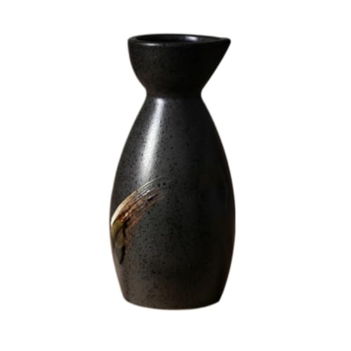 XINWUZI 酒器 徳利 180ml 【電子レンジ・食洗機対応】 日本酒 ポット 陶器 手描き 青海波 伝統柄 和風 冷酒 熱燗 兼用 ギフト 贈り物 一合用 (酒壺 影絵/酒器 影絵)の商品画像（Amazon）