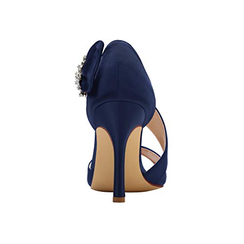 Image of ERIJUNOR High Heel Party Sandals For Woman Open Toe Stiletto Bow Shoes Wedding Evening Dress Shoes for Dancing