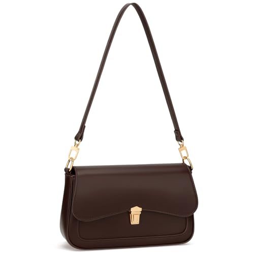 Image of KKXIU Small Shoulder Bag for Women Cute Hobo Handbags Mini Clutch Purses | Classic Trendy Retro Underarm Crossbody Bag with Detachable Straps, Zipper Closure