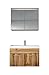 Produktbild Badezimmer Badmöbel Set Paso 02 80cm Waschbecken Eiche - Unterschrank Schrank Waschbecken Spiegelschrank Schrank