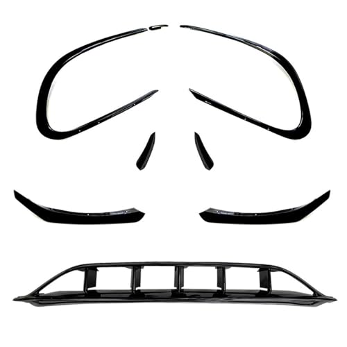 LHyfA Spoiler Parachoques para Mercedes CLA C117 X117 2015-2018,Coche Divisor Parachoques Delantero Alerón Cubierta Cuchillo Embellecedor,B-7 PCS