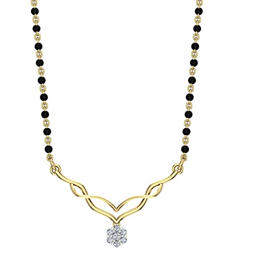 DISHIS 18K BIS Hallmark Yellow Gold and certified Diamond Tanmaniya Mangalsutra for Women (B09NTTWCSF) Amazon Price History, Amazon Price Tracker