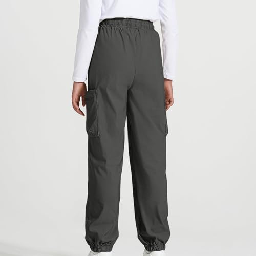 Boys Cargo Pants Drawstring Elastic Waist School Kids Active Joggers Casual Jogging Sweatpants for Kids 3-14 Years4