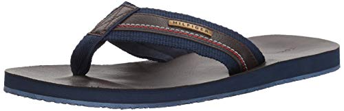 Tommy Hilfiger Men's Davidos Flip-Flop, Dk Brown, 11 M US