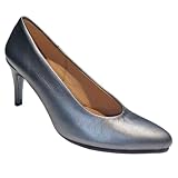ARIADNA SÁNCHEZ Zapatos de Salón Mujer Cora, Cómodos 24 Horas para Fiestas. Calzado de Piel Fabricado en España Tacón (Plomo, Sistema Tallas Calzado EU, Adulto, Números, Ancho, 35)