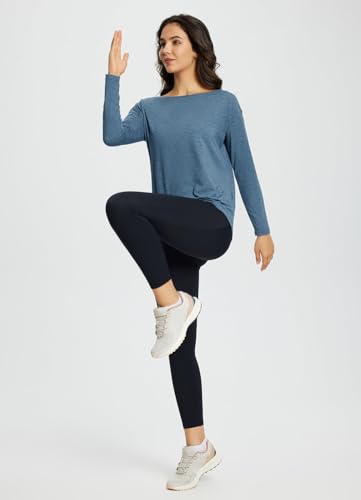 Image of baleaf Women's Long Sleeve Workout Tops Active Running Shirts Loose Fit Quick Dry Athletic Soft
