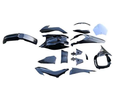 HMParts Verkleidung Plastik Set Typ 12 Schwarz Dirtbike Pitbike 14' / 17' Räder 125-250 ccm