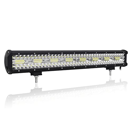 Willpower Barra LED 4x4 23 Pulgadas 58cm 480W 12V 24V IP67 Impermeable Largo Alcance Faro Trabajo 6000k para Tractor Coche Camión Barco Offroad