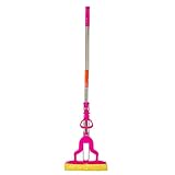 DRhomehouse Balai-éponge éponge en PVA Absorbant avec Manche Extensible télescopique en Acier Inoxydable pour vadrouille Ofiice ménage Rose