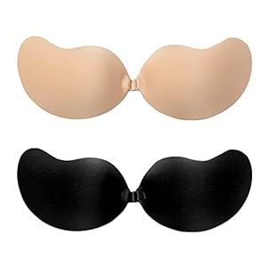 Weklea Klebe BH,Silikon Trägerloser BH,2 Stück,Unsichtbarer BH,BH Rückenfrei Abdeckungen für Abendkleid Brautkleid Badeanzug und rückenfreie Kleidung Wiederverwendbare