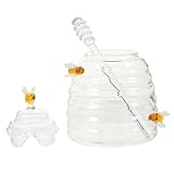 Bocal à miel en verre – ce bocal est idéal pour conserver les aliments secs et peut également servir de boîte à thé, de bonbonnière, de pot à miel, etc