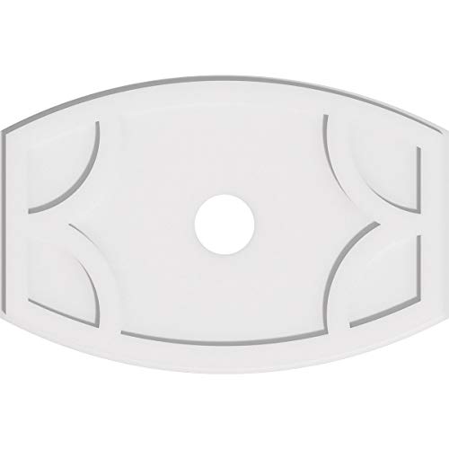 Image of Ekena Millwork CMP30X20KY-04000 Kailey Architectural Grade PVC Contemporary Urethane Ceiling Medallions 30 inchW x 20 inchH x 4 inchID x 16 1 /4 inchC x 1 inchP