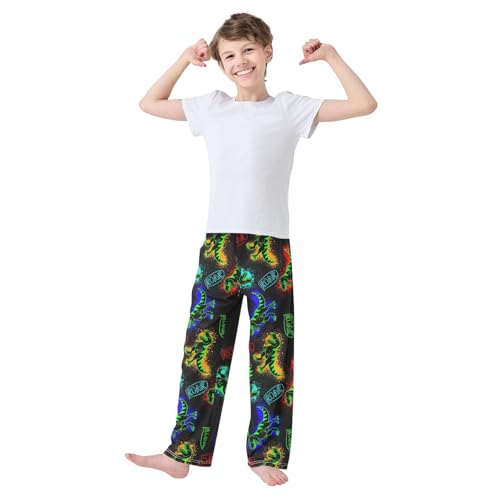 ZZKKO Dino Grunge Pattern Boys Pants for Kids Jogger Pants with Pockets S-XL2