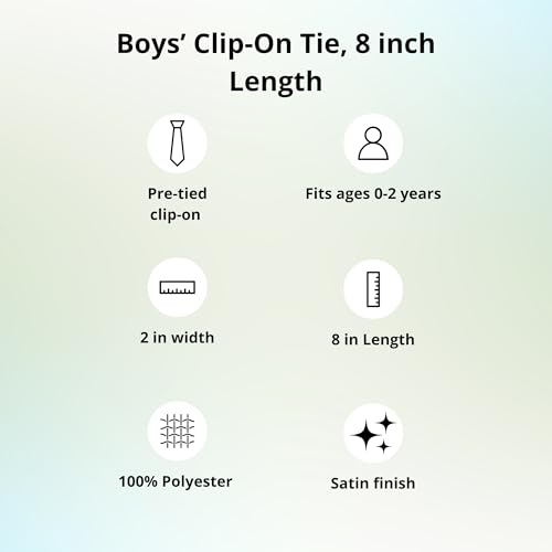 Boys' Black Melvin Stripe Clip-On Tie, 8" Length3