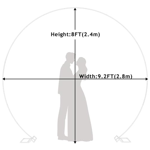 Image of Round Backdrop Stand 9.2ft, Round Balloon Arch Stand, White Circle Arch