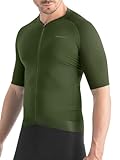 BERGRISAR Maillot de ciclismo para hombre, manga corta, ultrasuave, para ciclismo de carretera, Verde militar, XX-Large