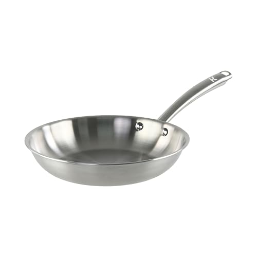KAMBERG - Poêle Ø30 cm en Acier Inoxydable 18/10 Triply - Sans PFAS - Tous feux dont induction et...