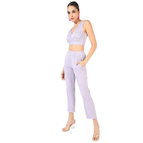 Image of Campus Sutra Women's Co-Ord Set For Casual Wear | Polyester Breathable Fabric Clothing Set Crafted With Comfort Fit And High Performance For Everyday Wear |