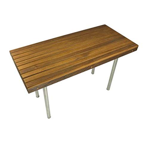 Plantation Teak Bench with Stainless Steel Legs (48" x 18")