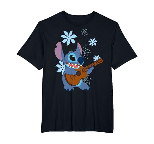 Image of Girl's Lilo & Stitch Floral Ukulele Dance T-Shirt