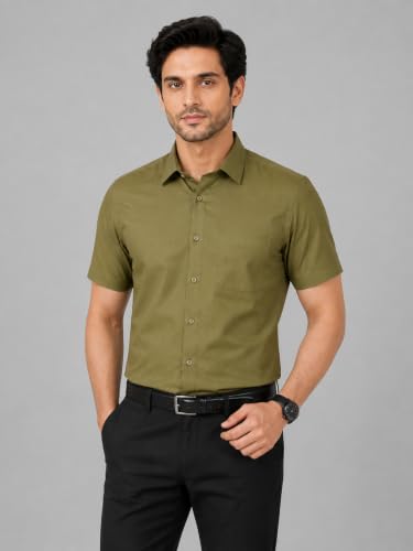 Image of Appel Touch Men's Cotton Blend Formal Shirt Half Sleeves