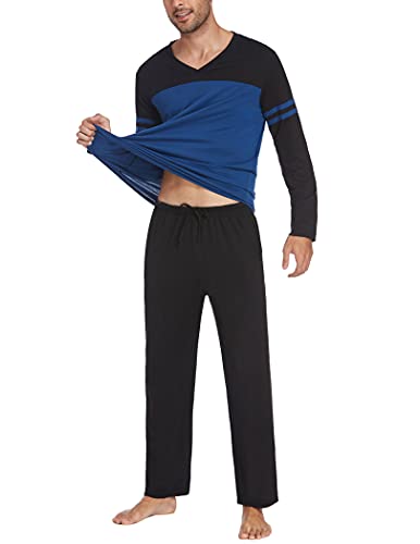 Ekouaer Pigiama lungo da uomo, a maniche lunghe