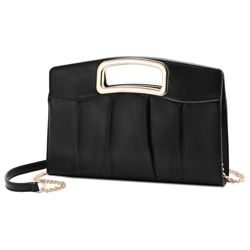 RAVUO Bolso Fiesta Mujer Bolso Mano Cartera de Mano de Cuero PU Bolso Bandolera Clutch Bolso Fiesta Negro para Boda Bombonera Ceremonia Novia Baile RAVUO Bolso Fiesta Mujer Bolso Mano Cartera de Mano de Cuero PU Bolso Bandolera Clutch Bolso Fiesta Negro para Boda Bombonera Ceremonia Novia Baile