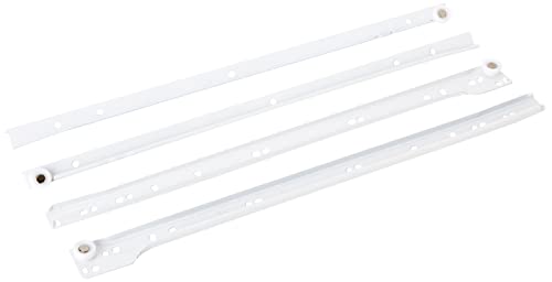 Hettich 9220056 Rollschubführung Teilauszug FR 302-für aufliegende Montage, 450mm, einseitige Zwangsführung, 1 Paar, weiß