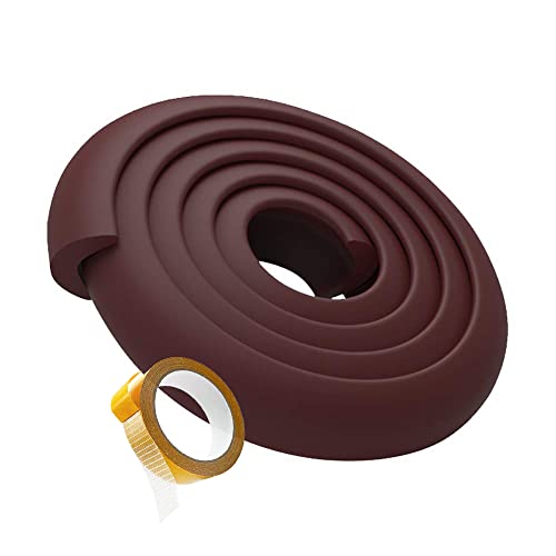 Image of SYGA Baby Safety Strip Furniture Edge Guard Cushion Corner Cover 2 Meter 6.5 feet Tape Infant Bump Protector (L Shape Brown)