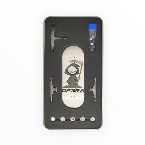 LEEFAI Pro Fingerboard Complete 34 * 96mm -Op3ra UV Printing Graphic-Update 65d Urethane Wheels and Quality Maples Wood-The Grim Edition