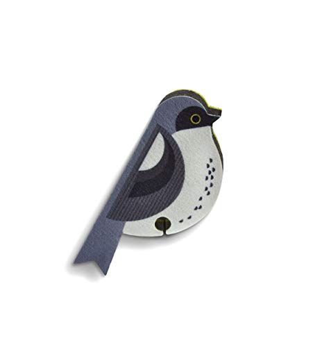 Image of Genuine Fred Perched Bird Sponges, Set of 4 Sponges with Suction Cup Wooden Perch, Clever, Modern Design with Multilayer sponges, Non-Scratch and Safe for Cookware