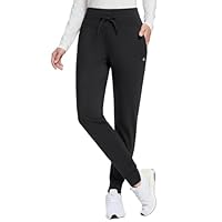 baleaf Women's Winter Pants Snow Waterproof Fleece Lined Leggings Joggers Sweatpants Thermal Warm High Waisted Cold Hiking Clothing Black L