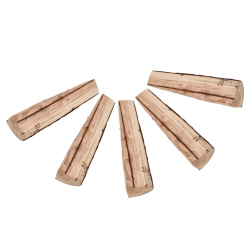 MOBUTOFU 5pcs Decorative Wooden Logs with Bark 22cm Rustic Firewood Blocks for Fire Pit, BBQ Wood, Indoor Outdoor Garden and Mantel Display, Natural Pine Wood Logs for Camping and Home
