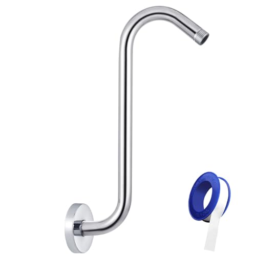 Nuodan Shower Head Extension Arm with Flange, S Shaped High Rise Gooseneck Showerhead Riser Pipe...