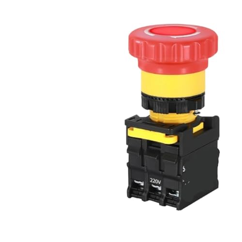 Interrupteur bouton d'arrêt d'urgence 22mm lumineux 220V 10A NC